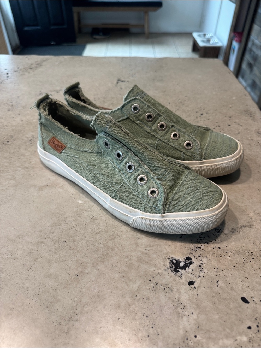 Blowfish Olive Green Slip-On Canvas Sneakers
